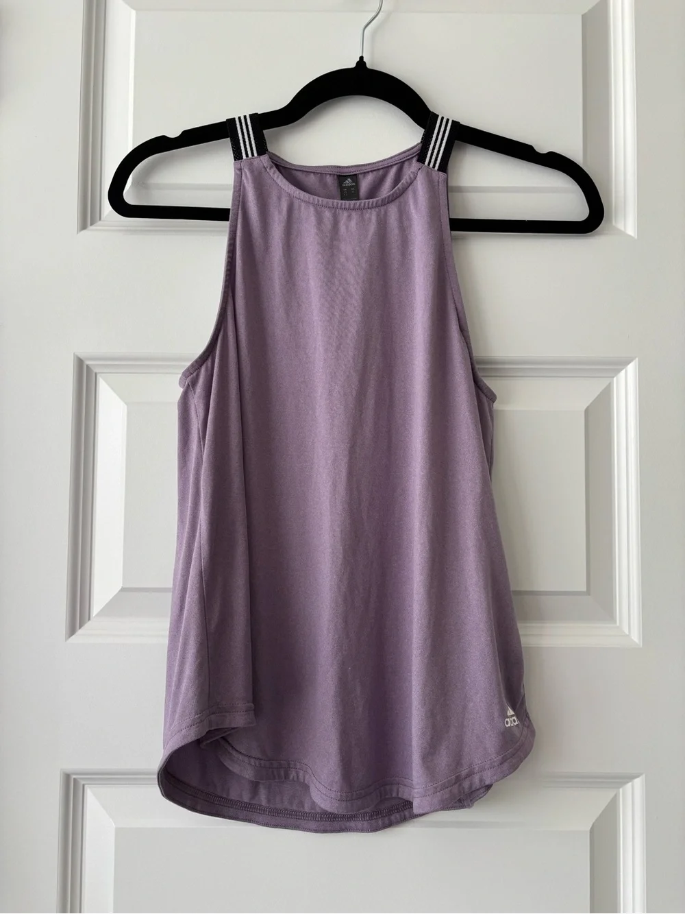 Adidas Lavender Purple Racerback Athletic Tank Top with Striped Straps Size XS
